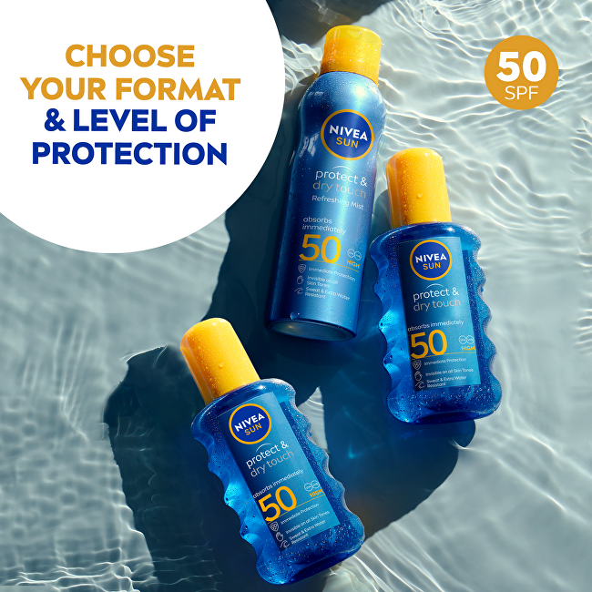 Neviditelný sprej na opalování SPF 50 Sun Protect & Dry 200 ml