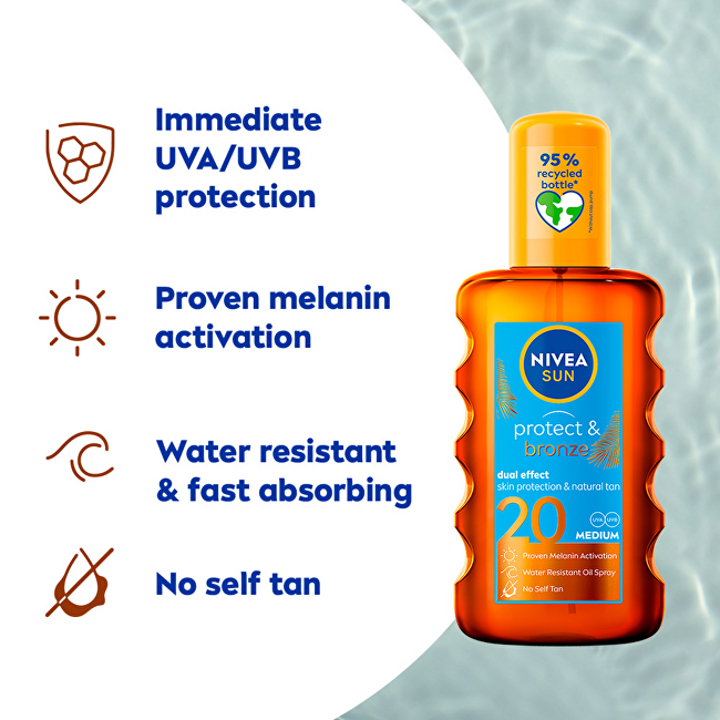 Olej na opalování ve spreji podporující zhnědnutí SPF 20 Sun (Protect & Bronze Oil) 200 ml