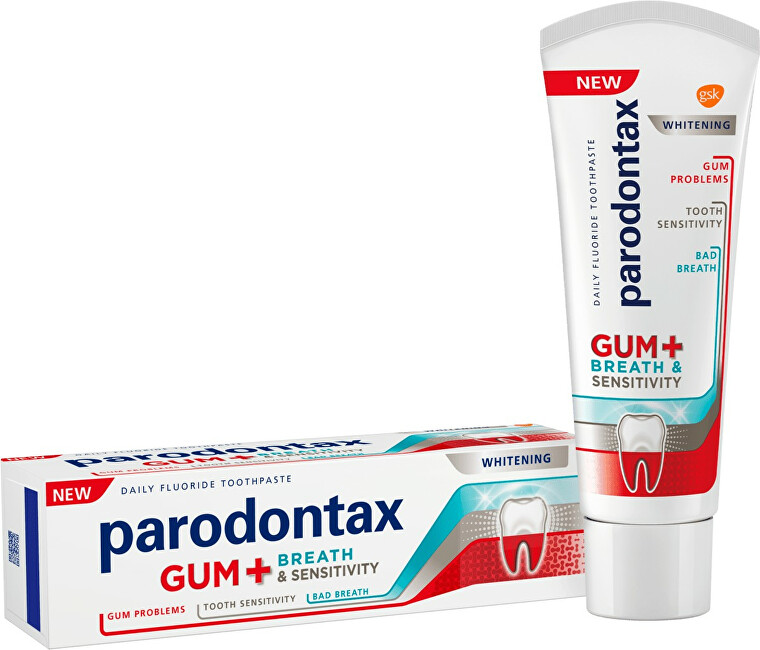 Parodontax Bělicí zubní pasta na problémy s dásněmi, dechem a citlivostí zubů Gum and Sensitive Whitening 75 ml