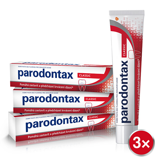 Parodontax Zubní pasta proti krvácení dásní bez fluoridu Classic Tripack 3 x 75 ml