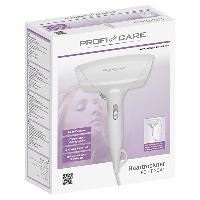 ProfiCare Fén na vlasy s nástěnným držákem PC-HT 3044