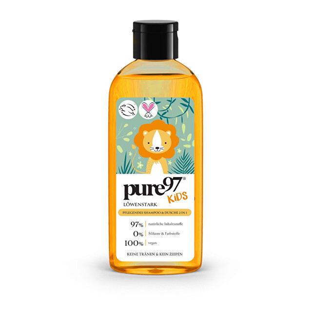 pure97 Dětský vyživující šampon a sprchový gel 2 v 1 Silný jako lev 250 ml
