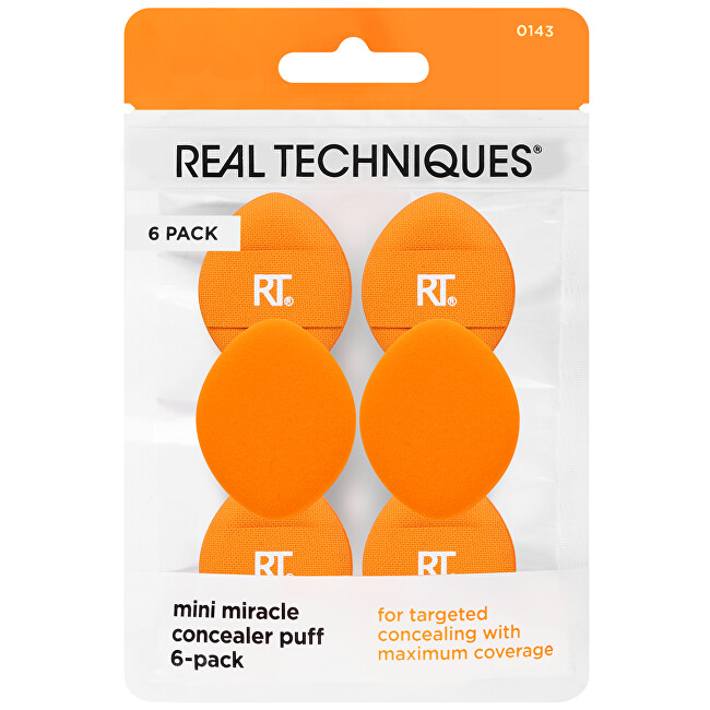Mini zázračná houbička na korektor Mini Concealer Puff 6 ks