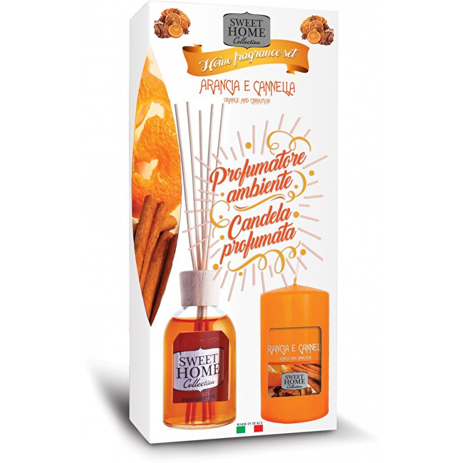 Sweet Home Collection Dárková sada Orange and Cinnamon difuzér + svíčka
