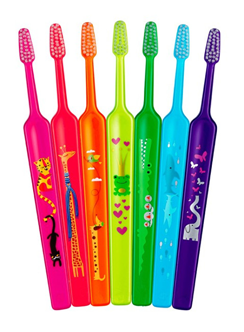 TePe Extra jemný dětský zubní kartáček Kids ZOO (Extra Soft) 1 ks