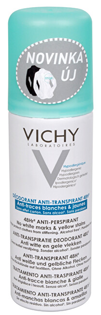 48hodinový deodorant antiperspirant ve spreji proti bílým a žlutým skvrnám 125 ml