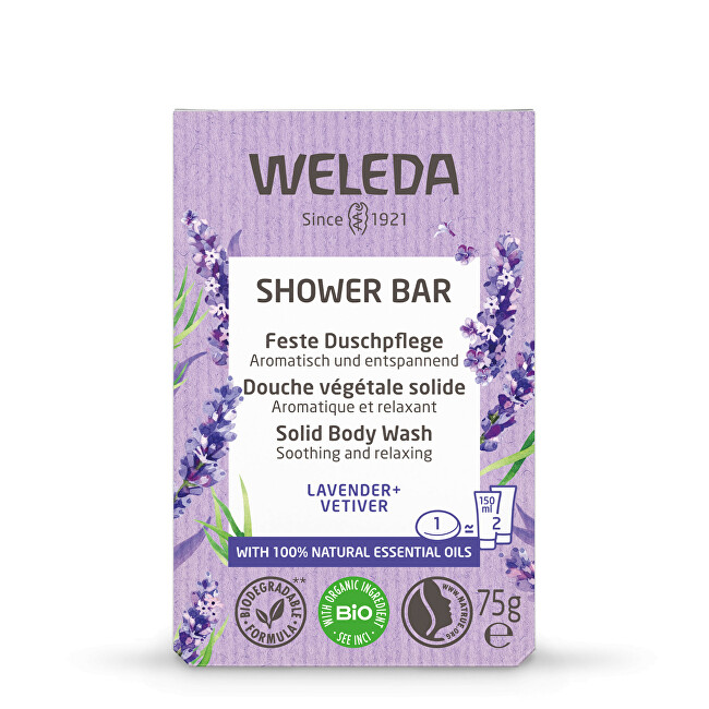 Weleda Levandulové relaxační mýdlo Lavender + Vetiver (Shower Bar) 75 g