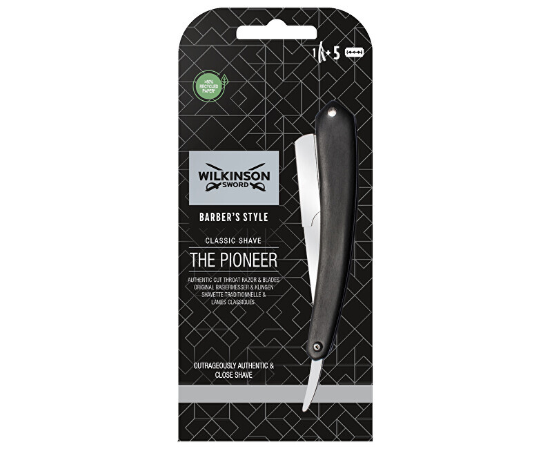 Břitva Cut Throat + náhradní žiletky Double Edge Blades 5 ks