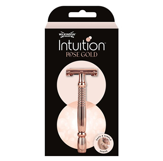 Dámský kovový holicí strojek Intuition Double Edge Rose Gold (Razor) + 10 žiletek