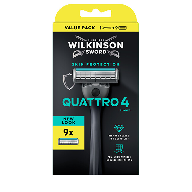 Wilkinson Sword Holicí strojek Quattro 4 Skin Protection + 9 hlavic