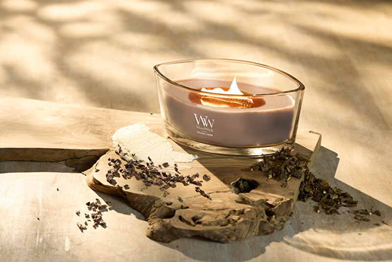 WoodWick Vonná svíčka loď Patchouli Creme 453,6 g