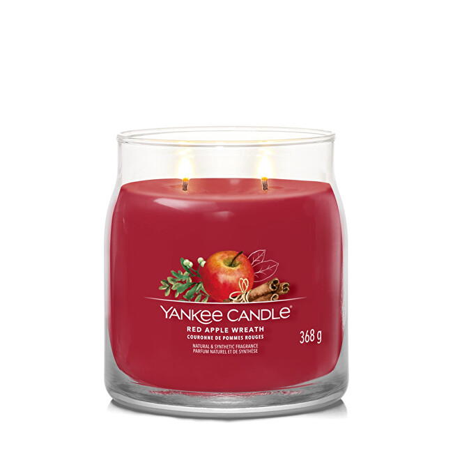 Yankee Candle Aromatická sviečka Signature sklo stredná Red Apple Wreath 368 g