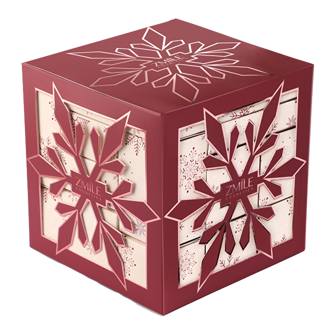 ZMILE COSMETICS Adventní kalendář Snow Flake Cube Cherry Red