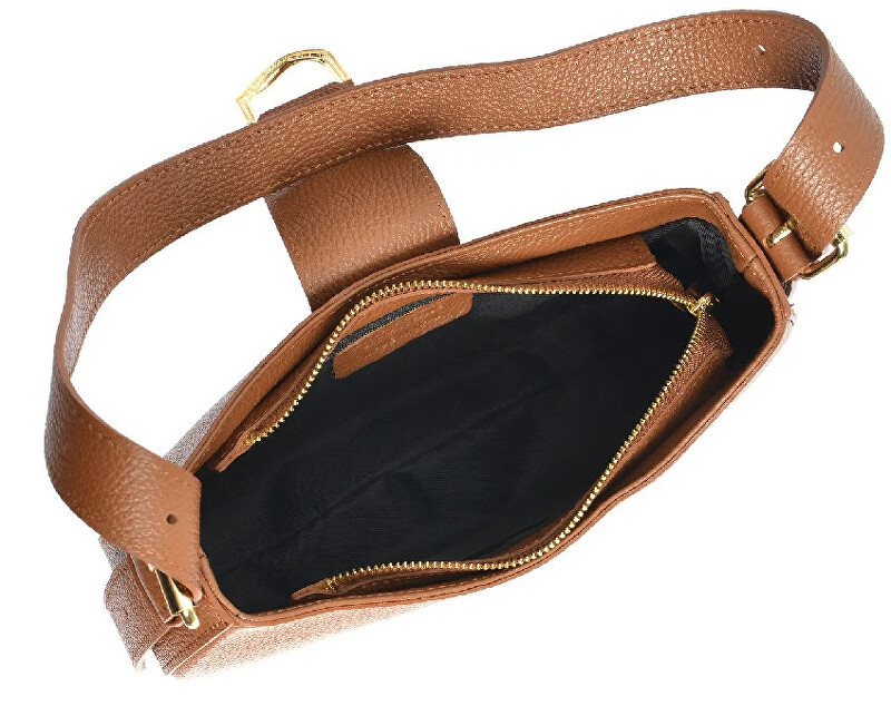 Anna Luchini Dámská kožená kabelka Banana Bag AL1912T Cognac