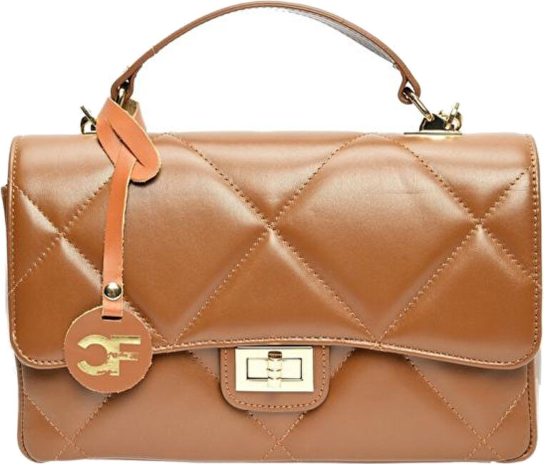 Dámská kožená crossbody kabelka CF2211 Cognac