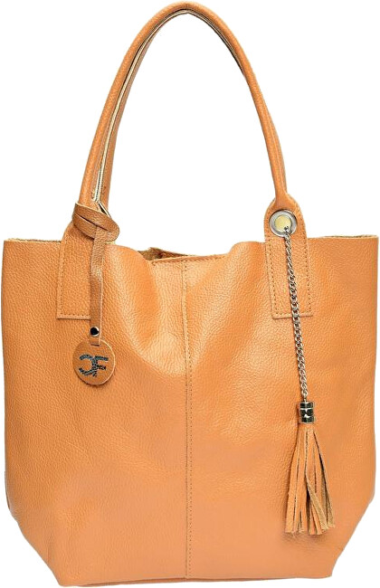 Carla Ferreri Dámská kožená kabelka Hobo CF1619 Cognac