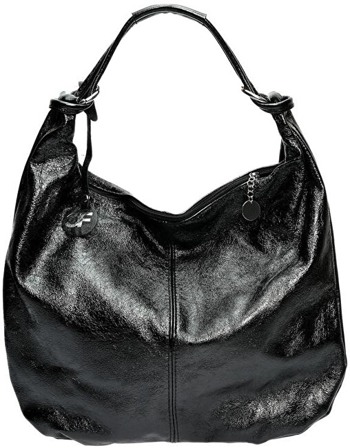 Carla Ferreri Dámská kožená kabelka Hobo CF8159 Nero