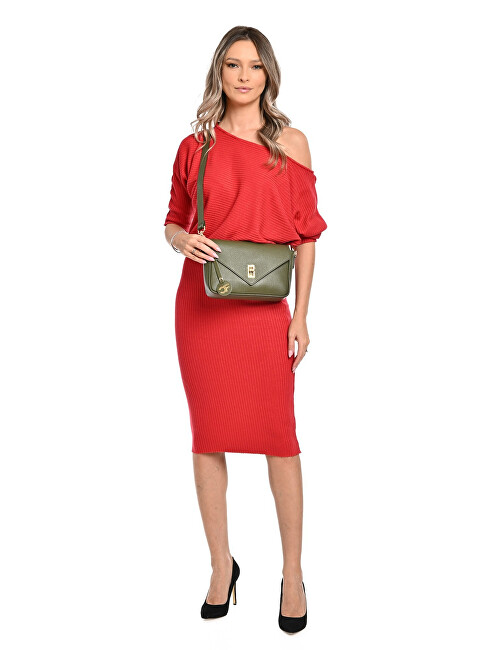 Carla Ferreri Dámská kožená crossbody kabelka CF1948T Verde Militare