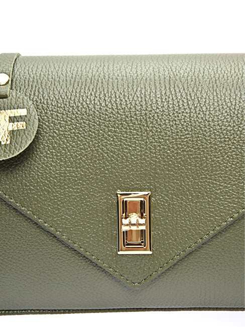 Carla Ferreri Dámská kožená crossbody kabelka CF1948T Verde Militare
