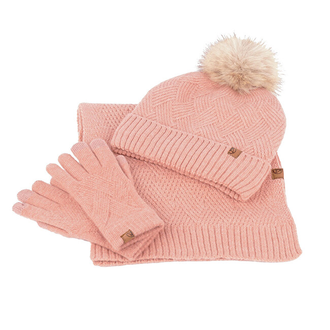 Pepe Moll Dámská sada - čepice, šála a rukavice 252852 Pink