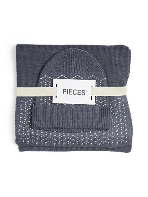 Dámská sada - čepice a šála PCNASMINE 17152729 Ombre Blue