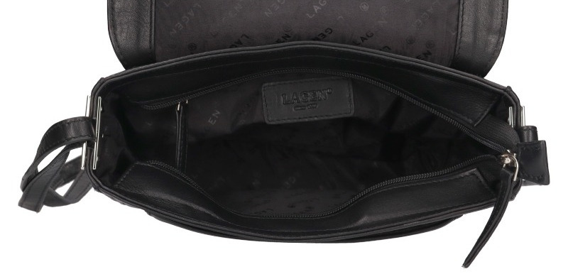 Lagen Dámská kožená crossbody kabelka  BLC-22-2061 BLK