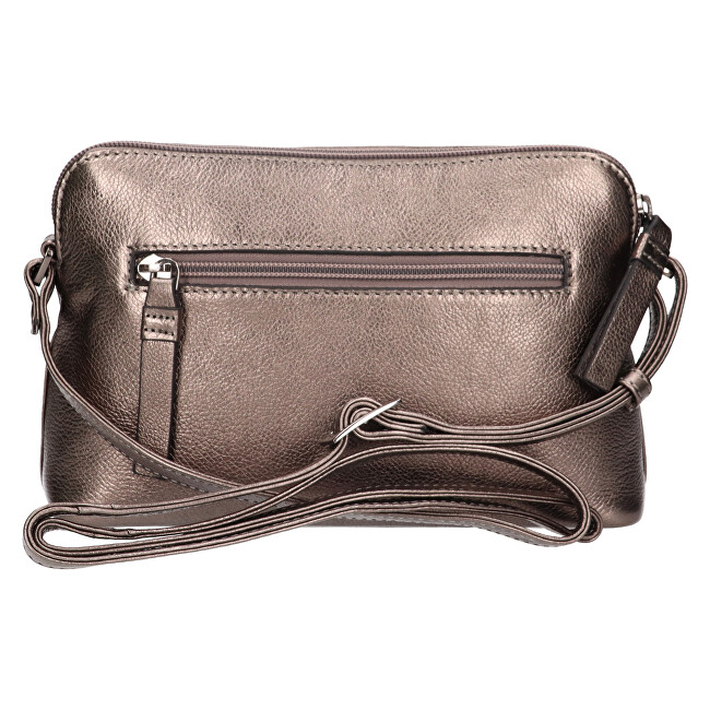 Lagen Dámská kožená crossbody kabelka LG022M DK.SILVER