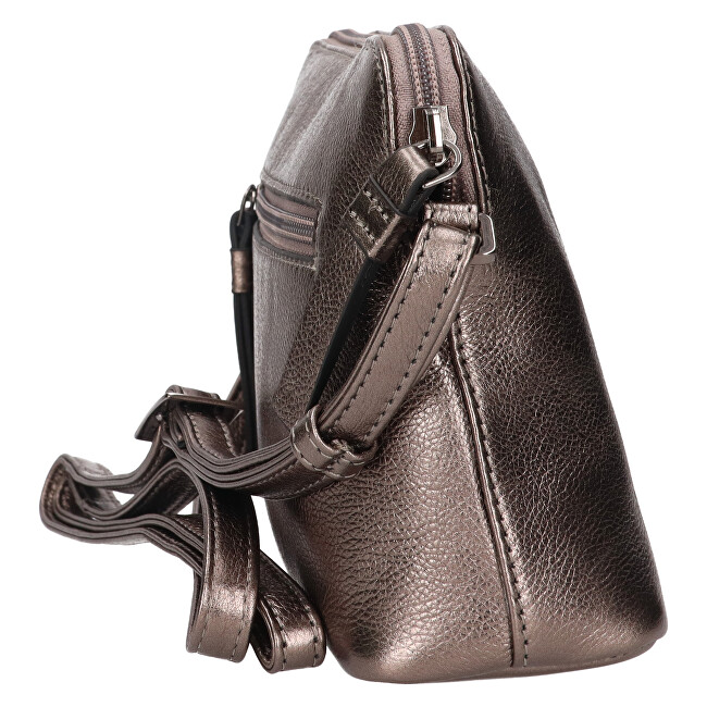 Lagen Dámská kožená crossbody kabelka LG022M DK.SILVER