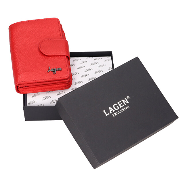 Lagen Dámská kožená peněženka LG038 red
