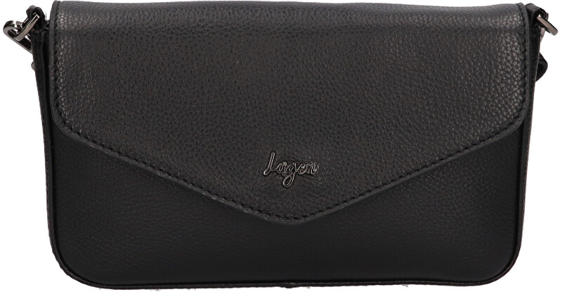 Lagen Dámská kožená crossbody kabelka LG 050 black