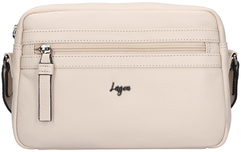 Dámská kožená crossbody kabelka LG146 white