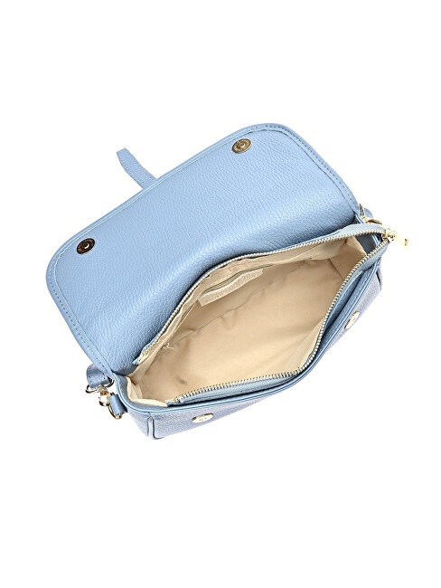 Luisa Vannini Dámská kožená crossbody kabelka LV 1938 Celeste Scuro