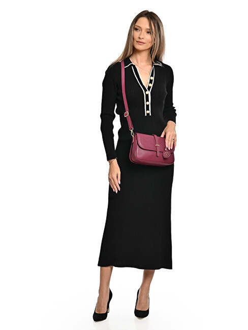 Luisa Vannini Dámská kožená crossbody kabelka LV 1938 Vino