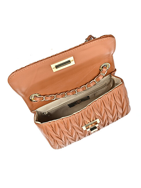 Luisa Vannini Dámska kožená crossbody kabelka LV 2214 Cognac