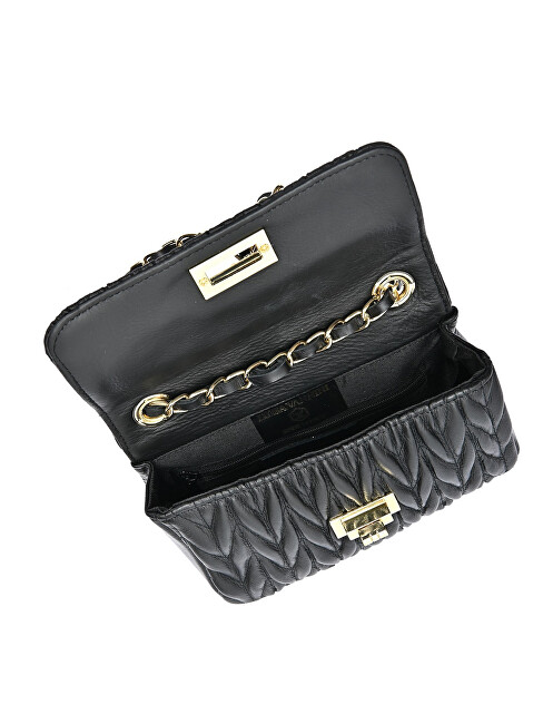 Luisa Vannini Dámská kožená crossbody kabelka LV 2214 Nero