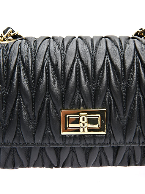 Luisa Vannini Dámská kožená crossbody kabelka LV 2214 Nero