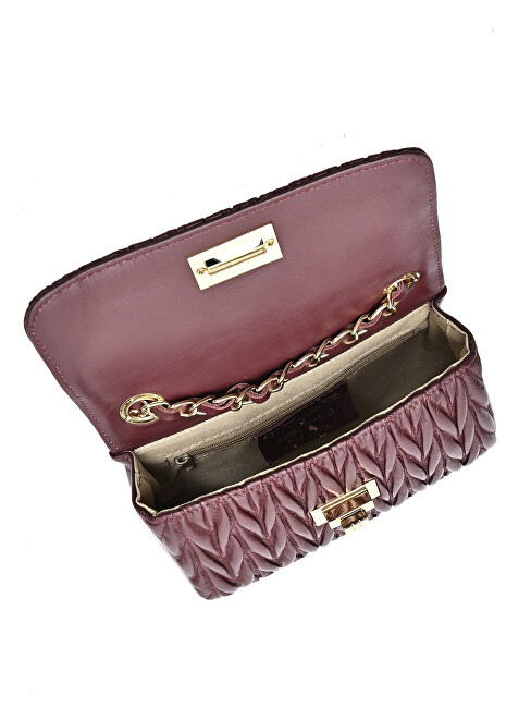 Dámská kožená crossbody kabelka LV 2214 Vino