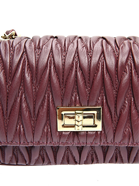 Dámská kožená crossbody kabelka LV 2214 Vino