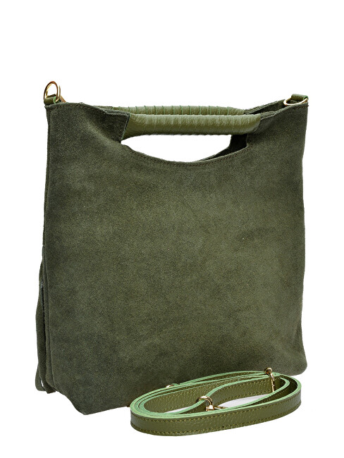Dámská kožená kabelka LV 8189T Verde Militare
