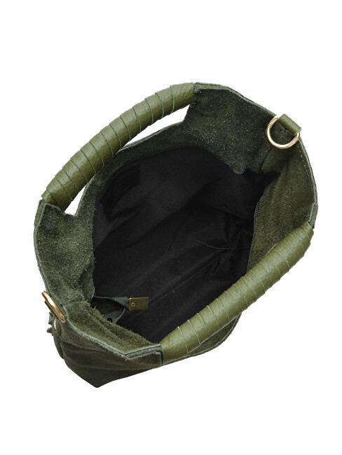Dámská kožená kabelka LV 8189T Verde Militare