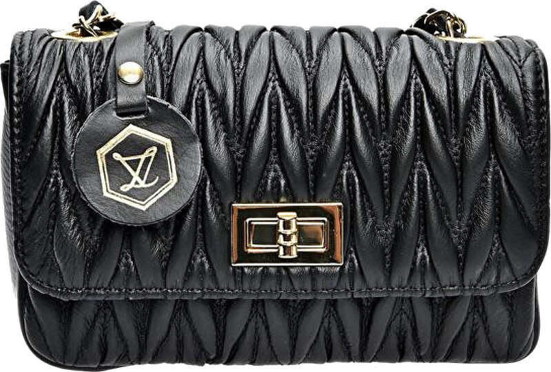Luisa Vannini Dámská kožená crossbody kabelka LV 2214 Nero