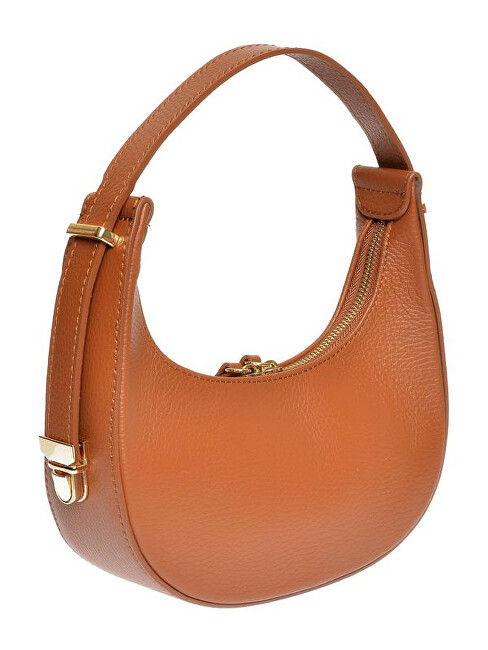 Dámská kožená kabelka Banana Bag RM1918 Cognac