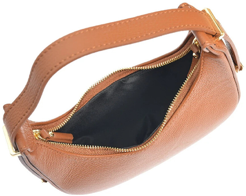 Dámská kožená kabelka Banana Bag RM1918 Cognac