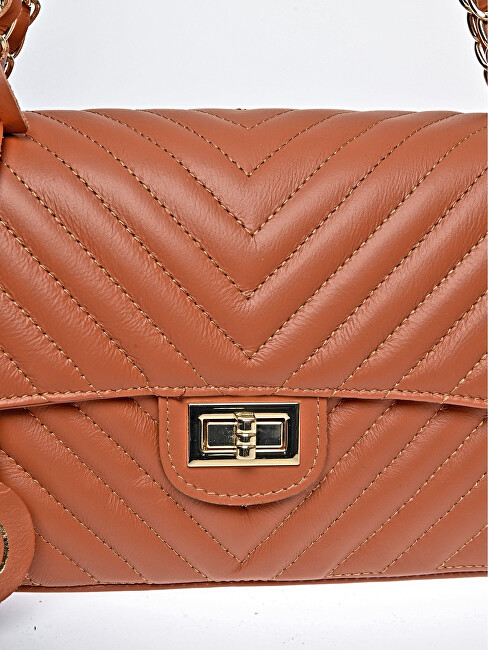 Roberta M Dámská kožená kabelka RM2213 Cognac