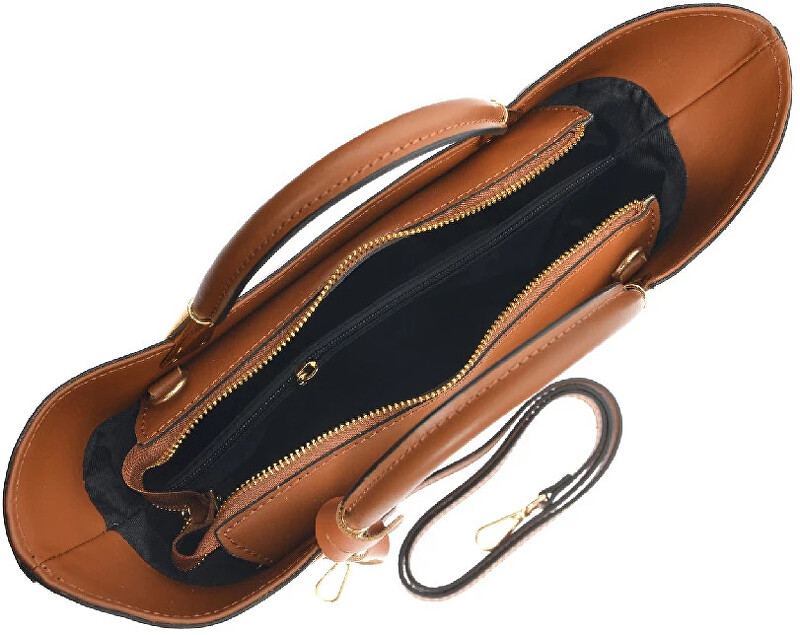 Dámská kožená kabelka RM3148 Cognac