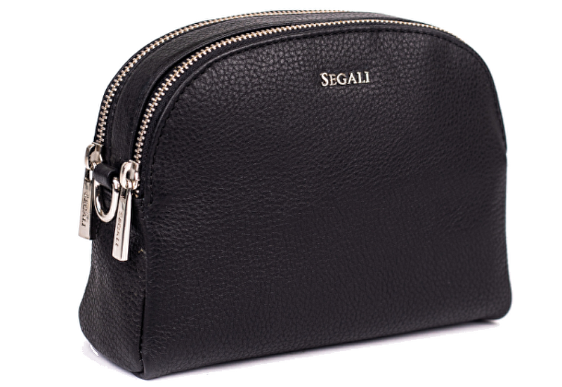 SEGALI Dámská kožená crossbody kabelka 12 Black