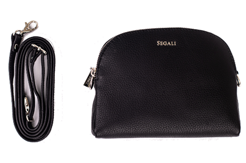 SEGALI Dámská kožená crossbody kabelka 12 Black
