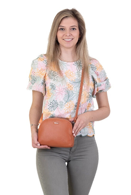 Dámská kožená crossbody kabelka 12 cuoio