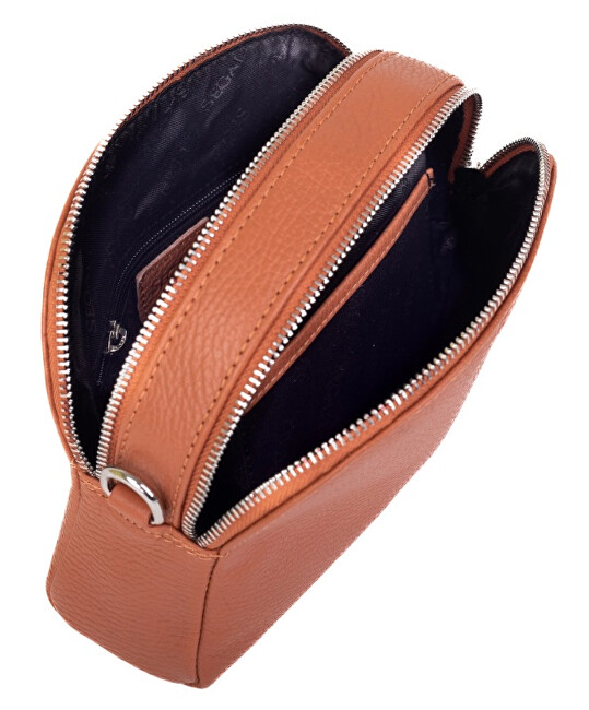 Dámská kožená crossbody kabelka 12 cuoio