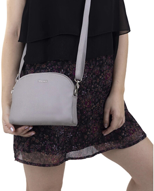 SEGALI Dámská kožená crossbody kabelka 12 Grey
